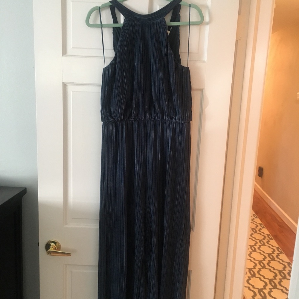 Deep Teal Crinkle Jumpsuit